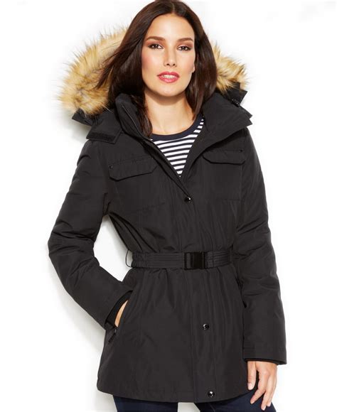 MICHAEL Michael Kors Faux Fur Trim Parka Women